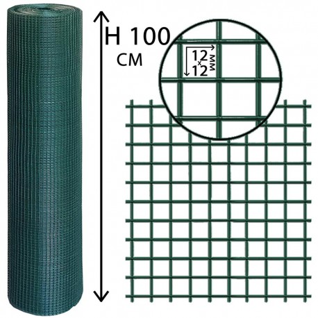 Rete elettrosaldata Plastificata 12 x 12 mm